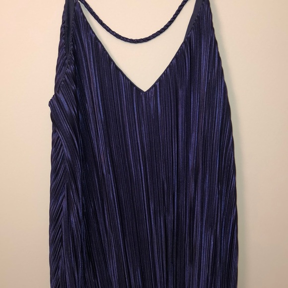 Navy Blue Ribbed Dress - Picture 2 of 4